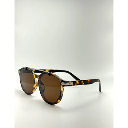 Retro Metal Bridge Round Frame Sunglasses For Women Men adjustable tint sunglasses - View 3
