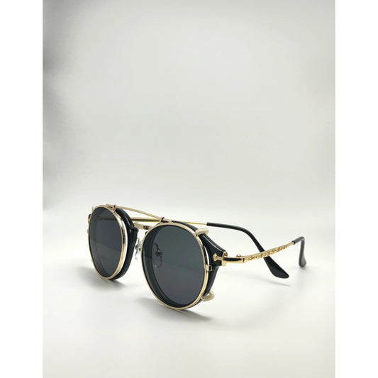 Classic Double Lens Retro Steampunk Design Unisex Sunglasses