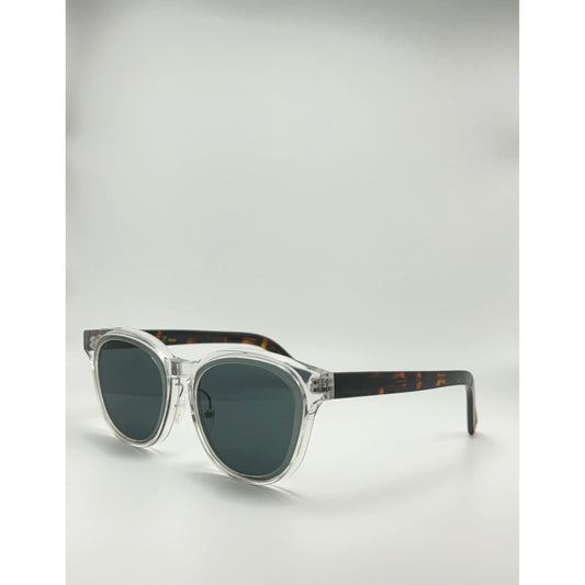 Crystal Grey on Tortoise Acetate Polarized Sunglasses