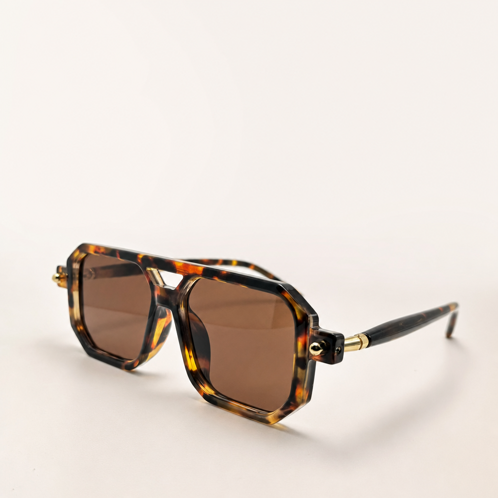 Aviator Tortoise Square Vintage Fashion Designer Unisex Sunglasses