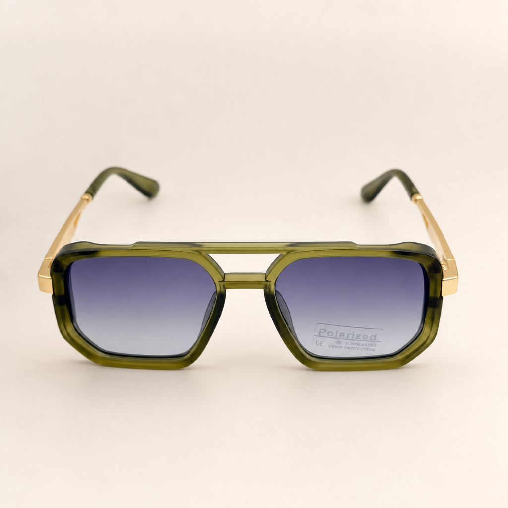 Retro Square Pilot Shades | Polarized UV400 Glasses | Unisex Eyewear