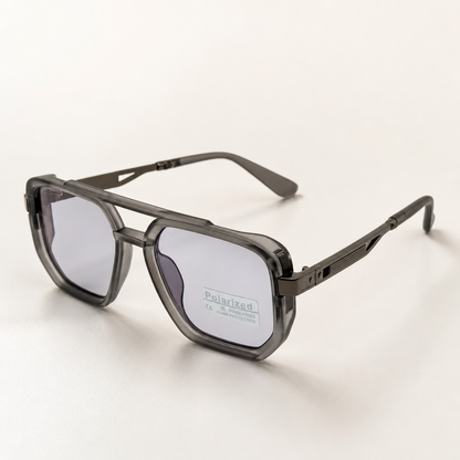 Retro Square Pilot Shades | Polarized UV400 Glasses | Unisex Eyewear