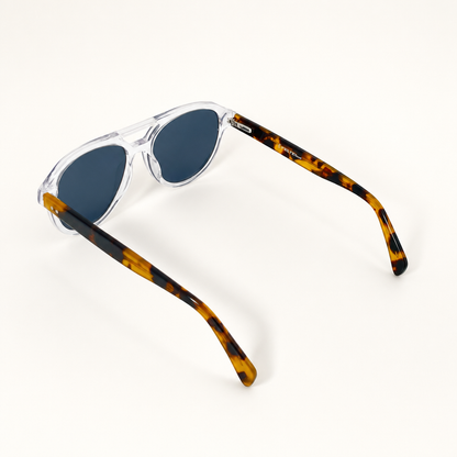 Crystal Tortoise Aviator Acetate Polarized Unisex Sunglasses
