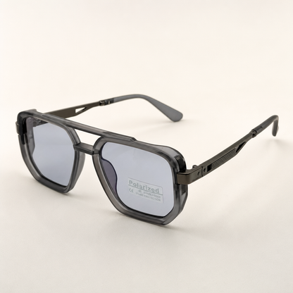 Retro Square Pilot Shades | Polarized UV400 Glasses | Unisex Eyewear