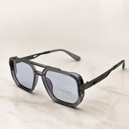 Retro Square Pilot Shades | Polarized UV400 Glasses | Unisex Eyewear