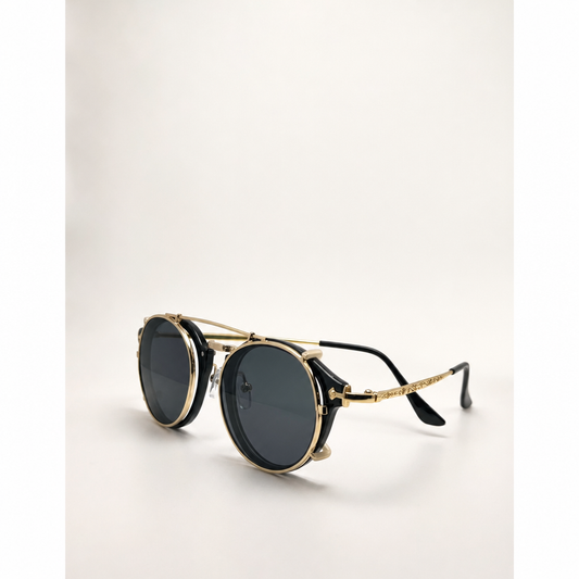 Classic Double Lens Retro Steampunk Design Unisex Sunglasses