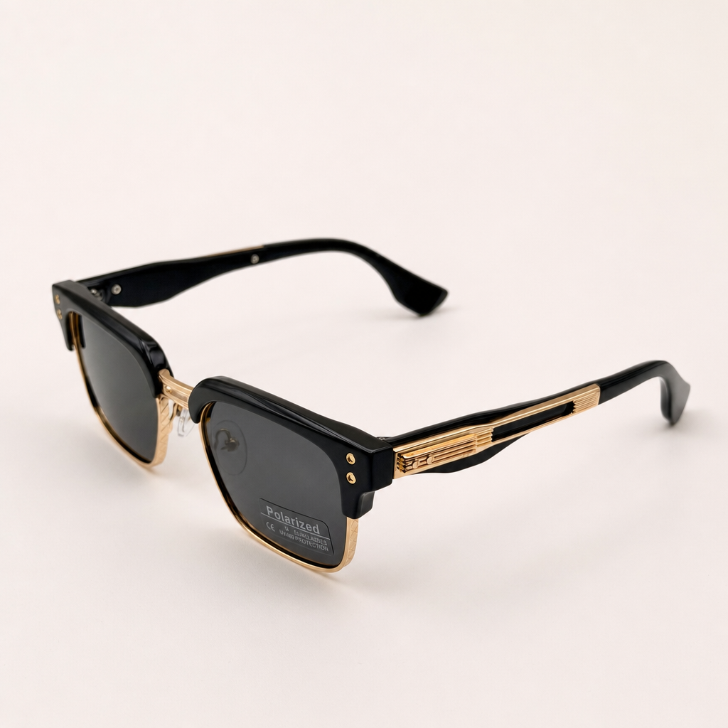 Vintage Polarized Shades | Retro Square UV400 Eyewear | Acetate Frame Style
