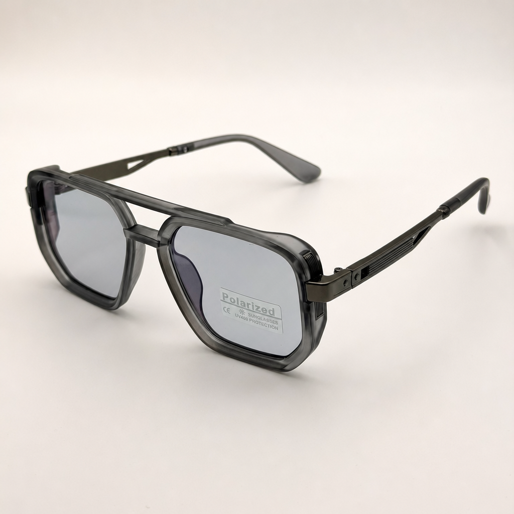 Retro Square Pilot Shades | Polarized UV400 Glasses | Unisex Eyewear