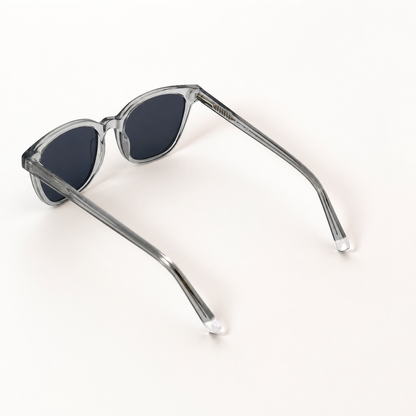 Crystal Grey Retro Acetate Titanium Polarized Sunglasses