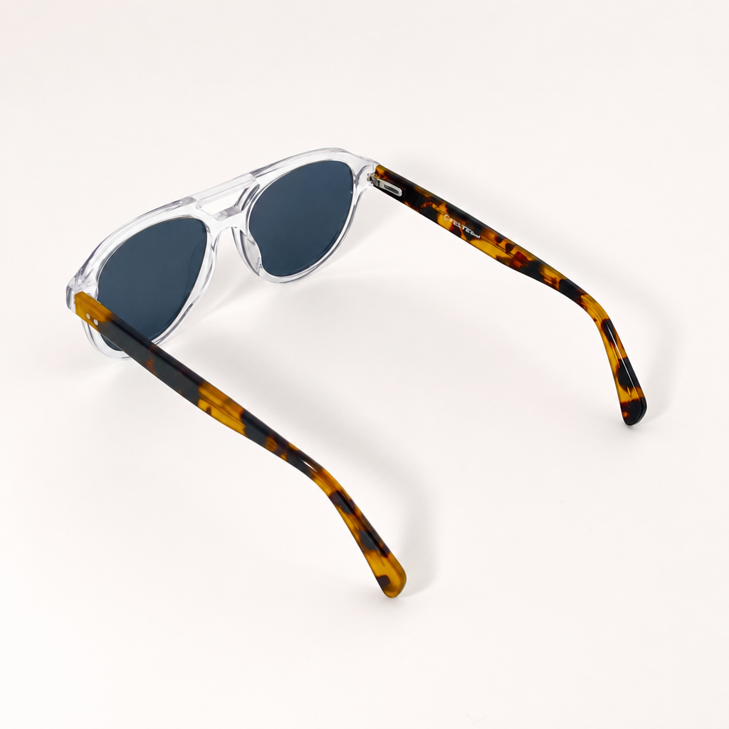 Crystal Tortoise Aviator Acetate Polarized Unisex Sunglasses
