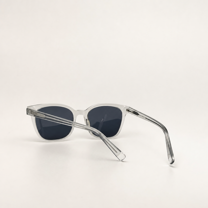 Crystal Grey Retro Acetate Titanium Polarized Sunglasses