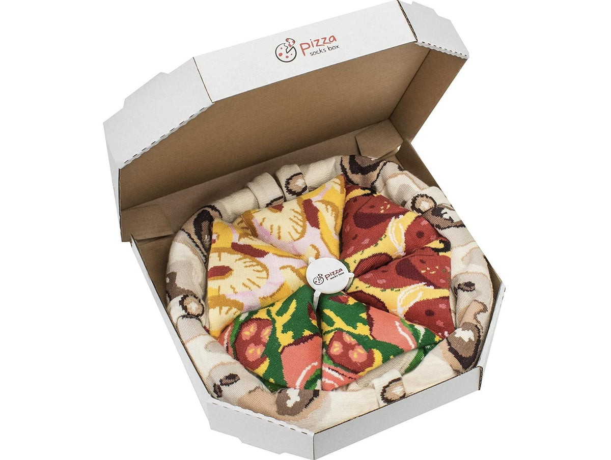Pepperoni Pizza Socks | Gift For Men and Women - 4 pairs | Universal Size (US Mens & Womens)