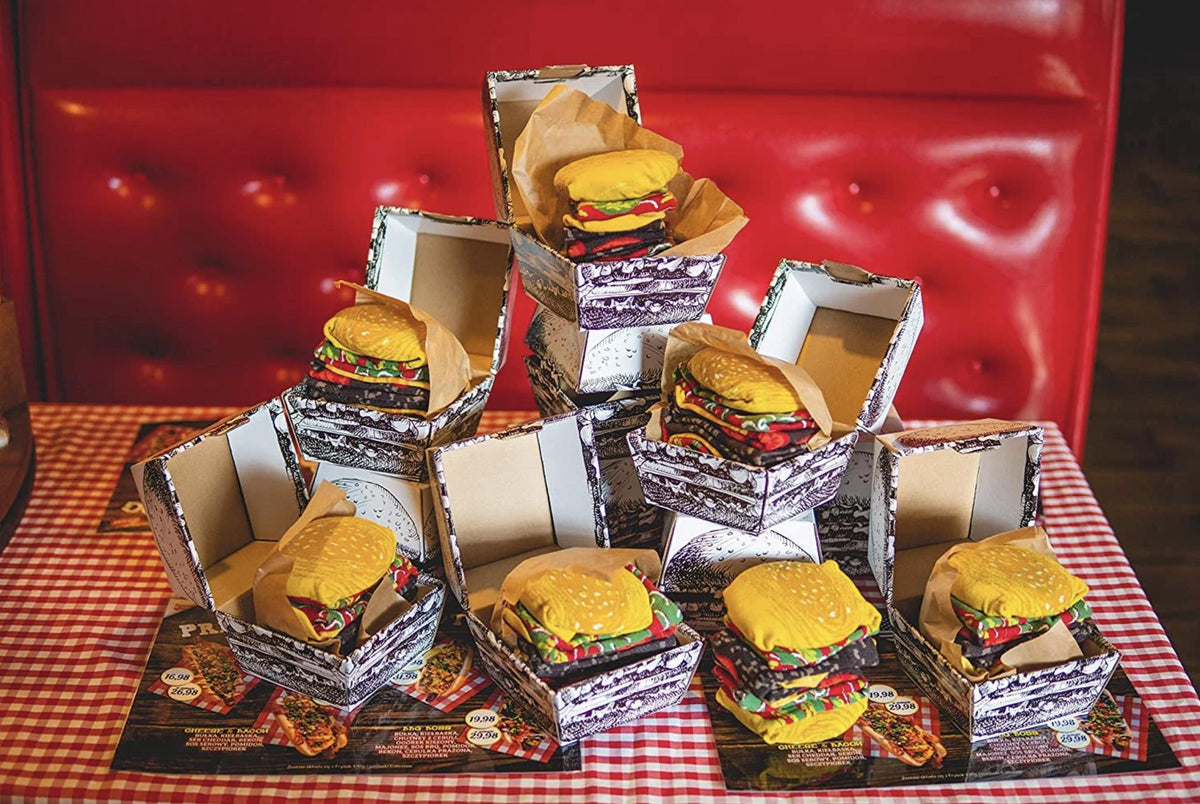 Burger Socks | Gift For Men and Women - 3 pairs | Universal Size (US Mens & Womens)