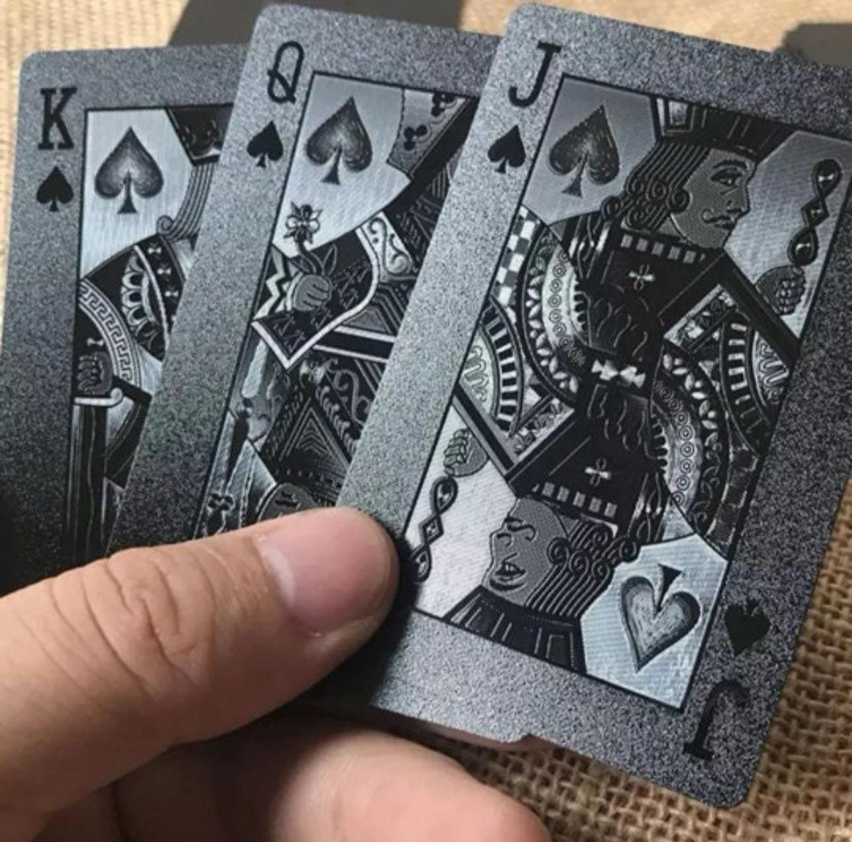 Matte Black PVC Playing Cards  Waterproof and Durable Poker Deck