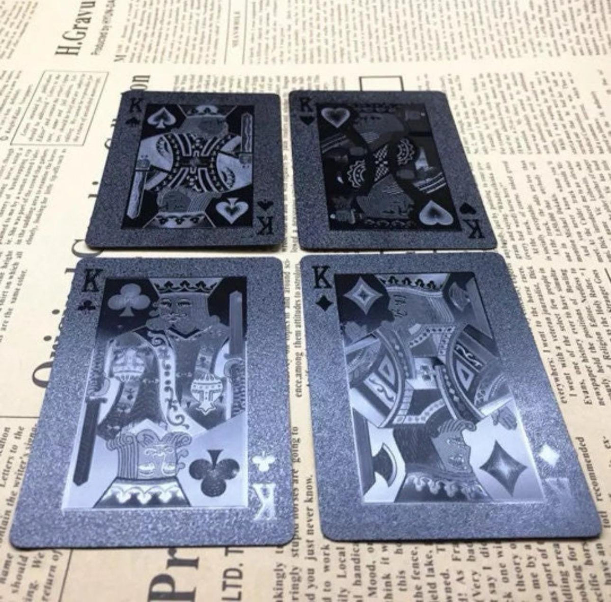 Matte Black PVC Playing Cards  Waterproof and Durable Poker Deck