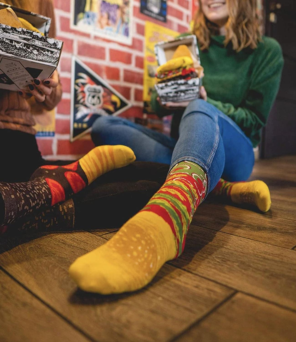 Burger Socks | Gift For Men and Women - 3 pairs | Universal Size (US Mens & Womens)