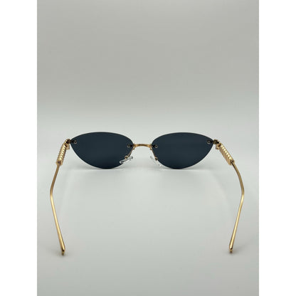 Luxe Rimless Cat Eye Sunglasses Gold Pyramid Arms Polarized Gradient Uv400 Unisex Fashion Shades With Personalized Sunglasses Case adjustable tint sunglasses - View 4