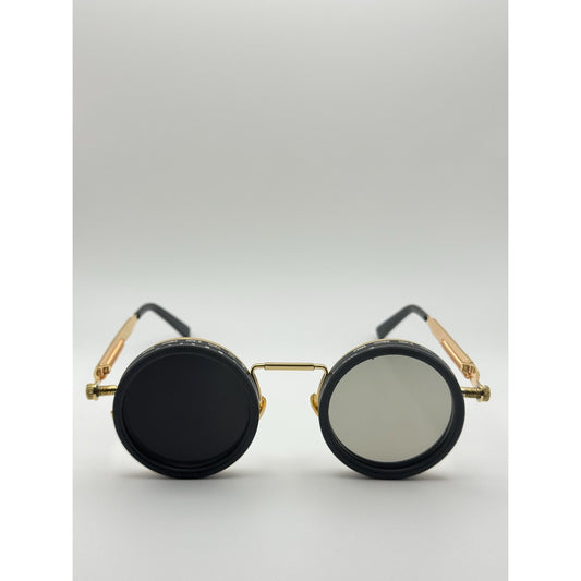 Adjustable Tint Steampunk Sunglasses | Rotating Polarized UV400 Retro Goggles for Men & Women with Personalized Sunglasses Case