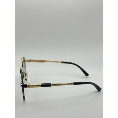 Luxury Rimless Gold Sunglasses Unisex Gradient Lens Flat Top Semi Round Uv400 With Personalized Case adjustable tint sunglasses - View 3