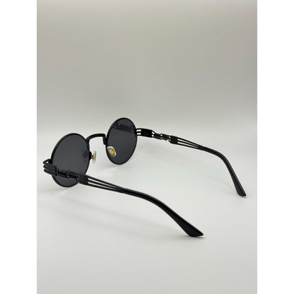 Retro Steampunk Round Sunglasses Gold Black Uv400 Unisex adjustable tint sunglasses - View 7