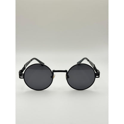 Retro Steampunk Round Sunglasses Gold Black Uv400 Unisex adjustable tint sunglasses - View 8
