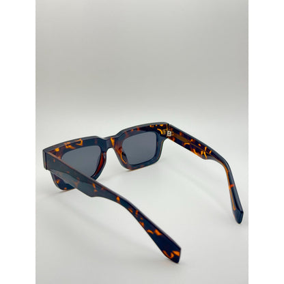 Polarized Square Sunglasses Uv400 Retro Unisex Tortoise Black adjustable tint sunglasses - View 3