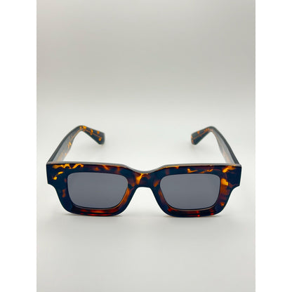 Polarized Square Sunglasses Uv400 Retro Unisex Tortoise Black adjustable tint sunglasses - View 2