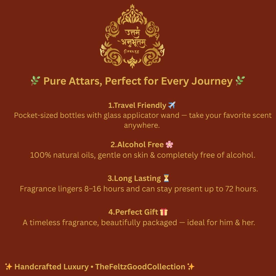 Pure Kesar Attar Perfume Oil: Vegan Saffron Fragrance in Gift Box