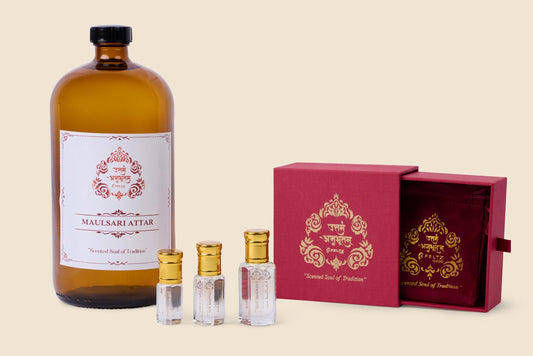 Maulsari Attar Perfume Oil: Natural Floral, Hydrodistilled, Vegan Gift Box