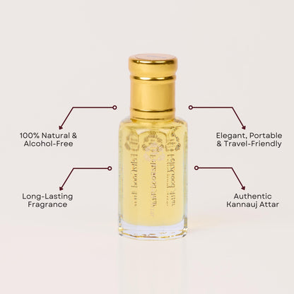 Oud Velvet Attar Perfume Oil Handmade Kannauj Fragrance Natural Long Lasting Unisex Essential Oil - Alcohol-Free Traditional Indian Attar Perfume Oil - View 2