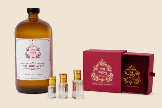 Oud Light Attar Perfume Oil: Vegan Alcohol-Free Agarwood, Kannauj India