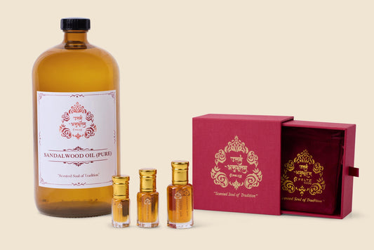 Pure Sandalwood Oil Attar – Natural Perfume Oil, Alcohol-Free, Aromatherapy Essential Oil, Unisex Fragrance