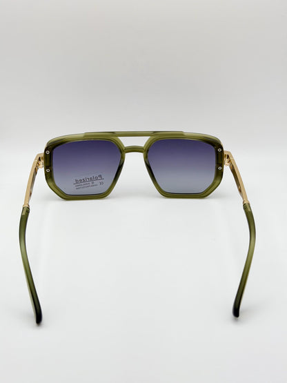 Retro Square Pilot Shades | Polarized UV400 Glasses | Unisex Eyewear