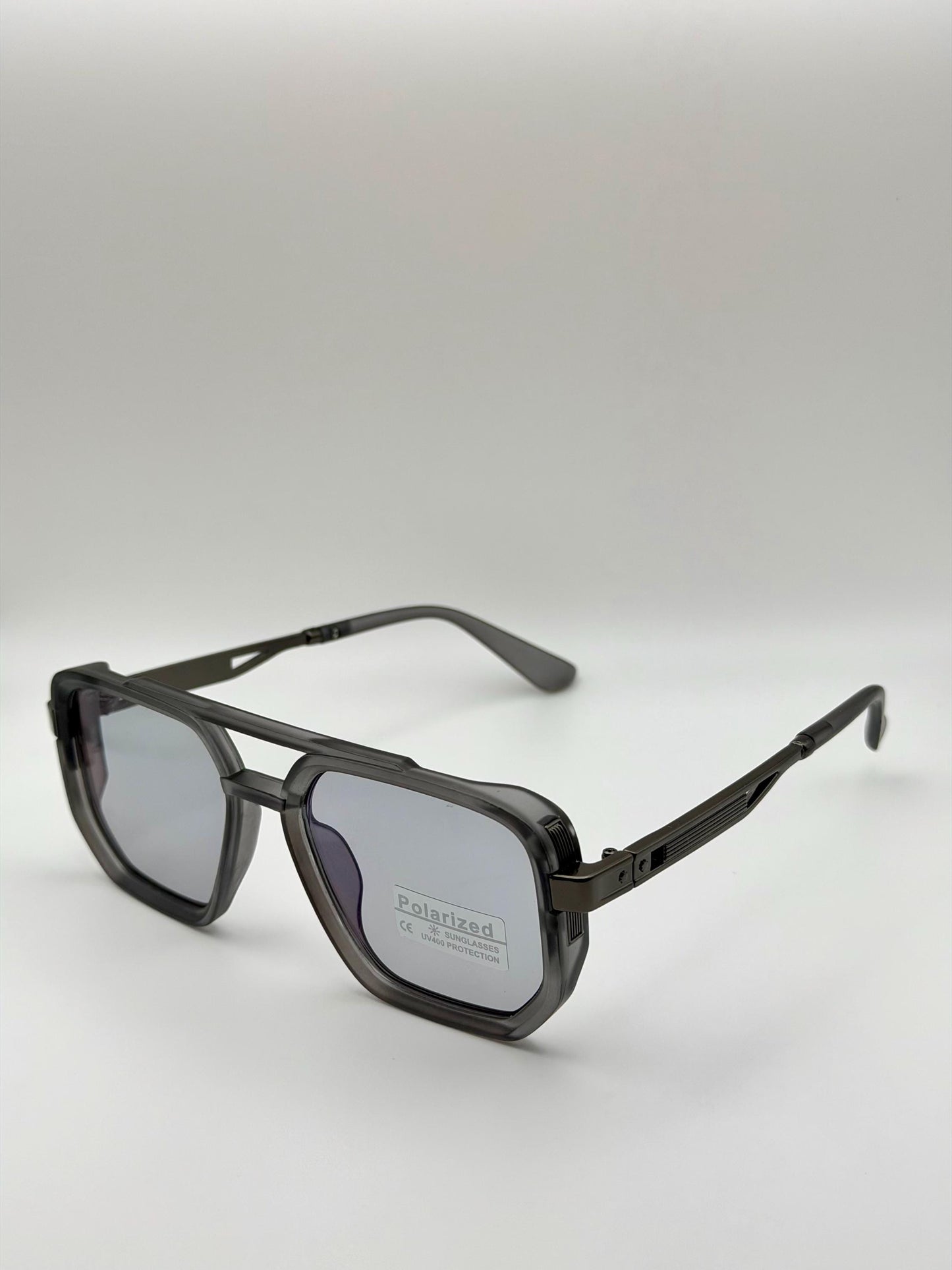 Retro Square Pilot Shades | Polarized UV400 Glasses | Unisex Eyewear