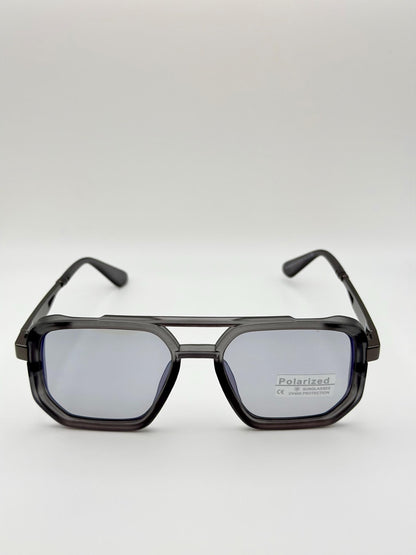 Retro Square Pilot Shades | Polarized UV400 Glasses | Unisex Eyewear