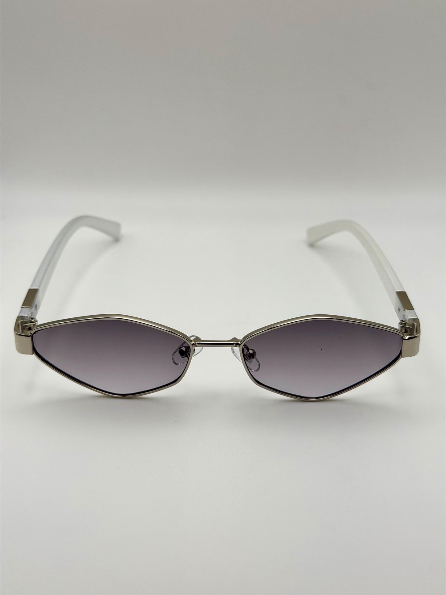 Vintage Rimless Rectangle Sunglasses with Gold Chain, Retro Y2K Narrow Shades