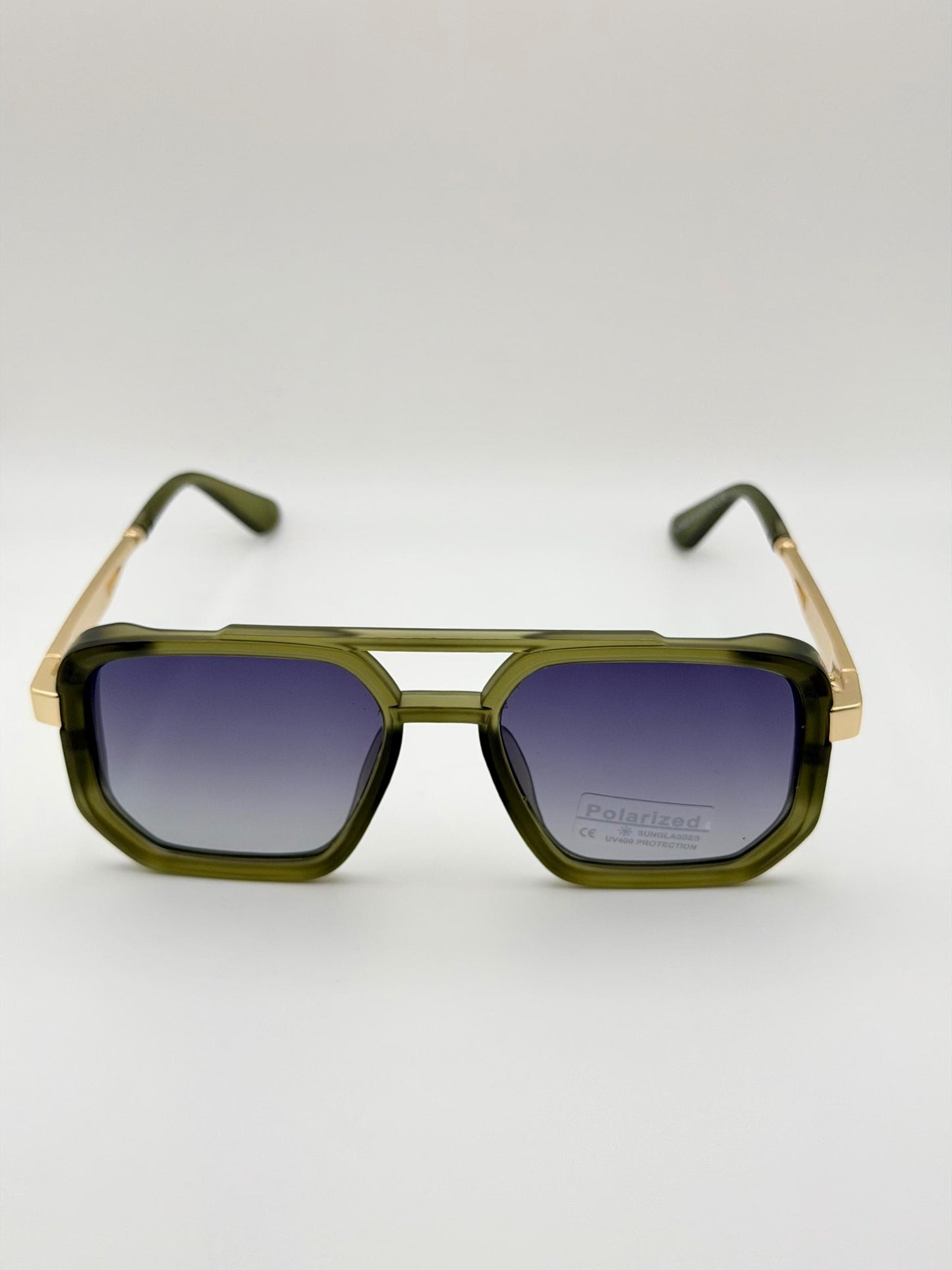 Retro Square Pilot Shades | Polarized UV400 Glasses | Unisex Eyewear