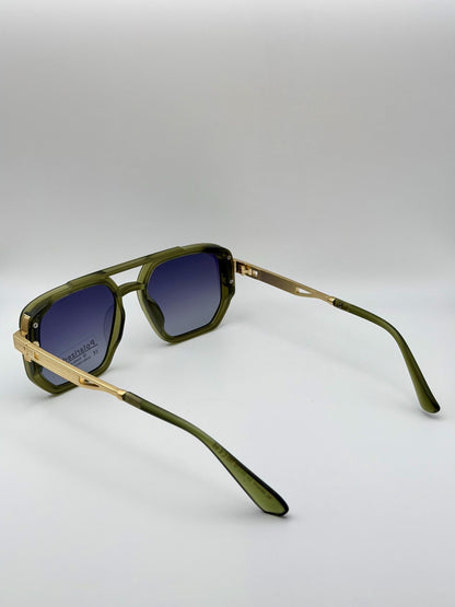 Retro Square Pilot Shades | Polarized UV400 Glasses | Unisex Eyewear
