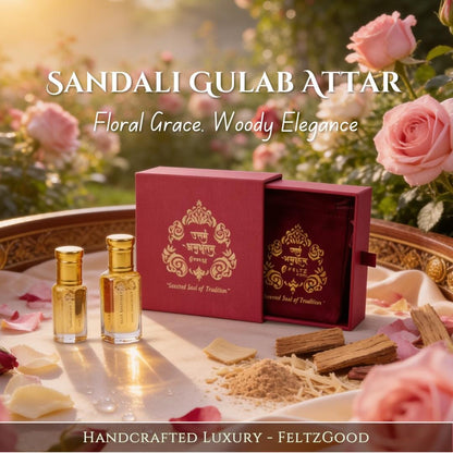 Sandali Gulab Attar | Rose & Sandalwood Fragrance | Handmade Kannauj Perfume