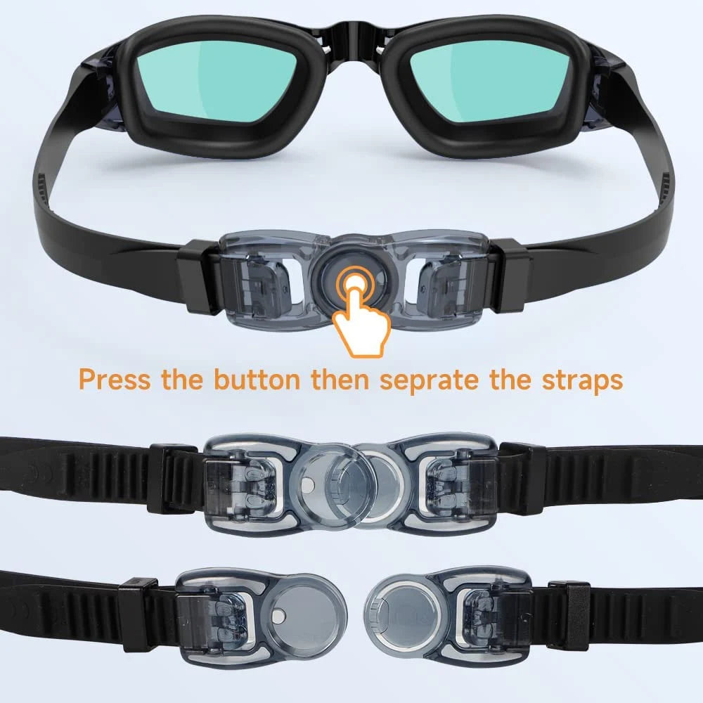 Anti-Fogging Grey Swimming Goggles/Sunglasses